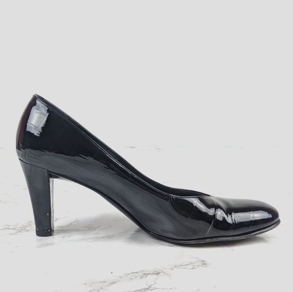 Salvatore Ferragamo Black Patent Leather Heels - Picture 1 of 8